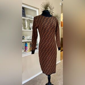 Monogrammed Long-Sleeved Dress NWT